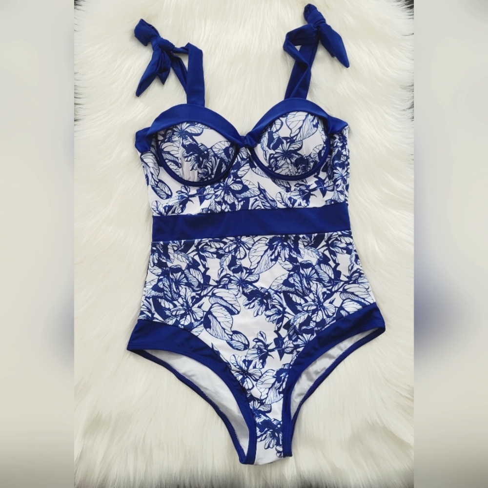 Blue Floral Swimsuit